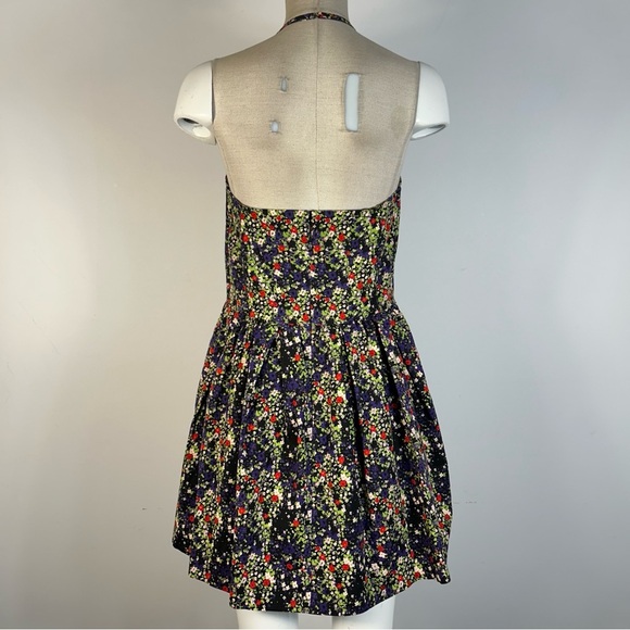 bebe Black Floral Mini Removable Strap/ Strapless Dress M - Picture 4 of 12